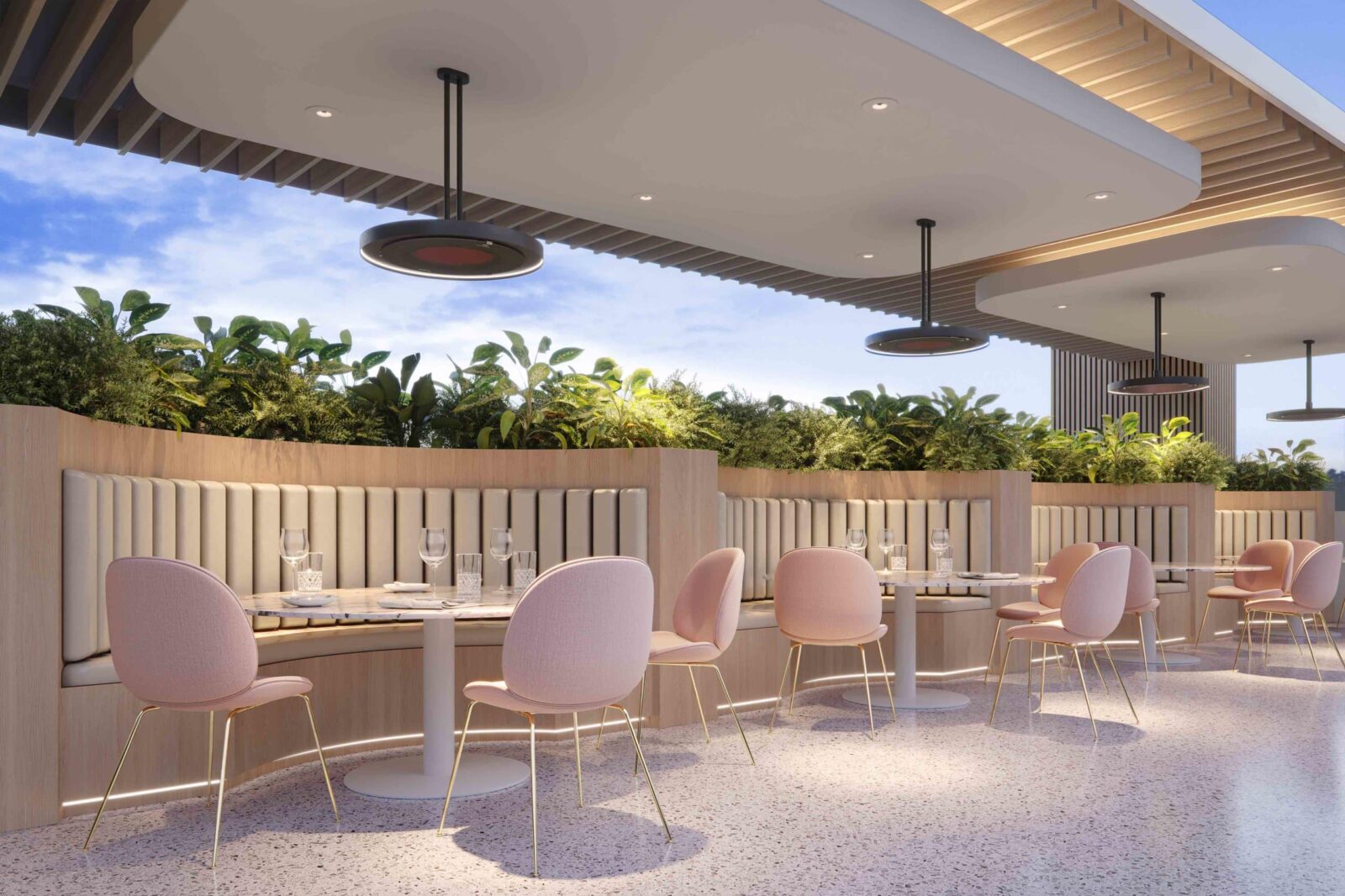 Pole mounted electric heaters ceiling mounted restaurant